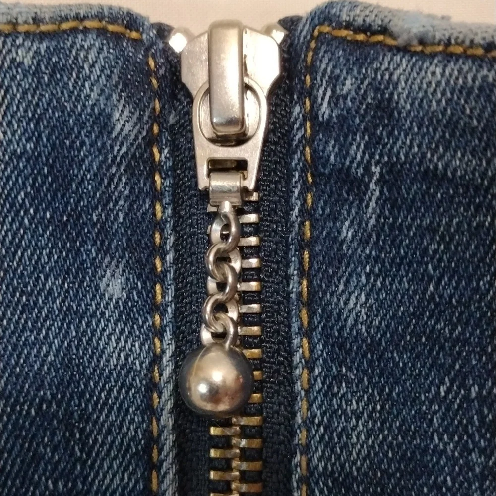 Current/Elliott High Waist Hip-Fitted Pencil Denim Skirt Waist 23 Full Zip Sexy
